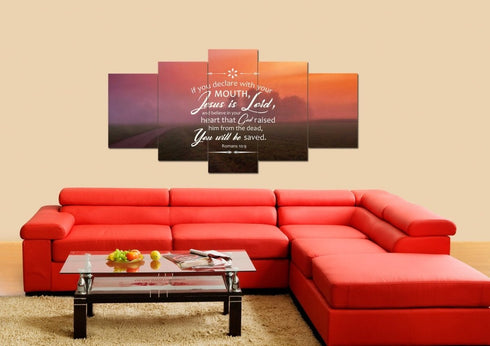 Romans 10:9 Canvas Wall Art Print