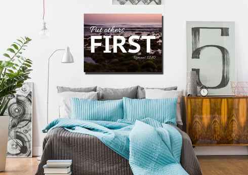 Romans 12:10 Put Others First Canvas Wall Art Print