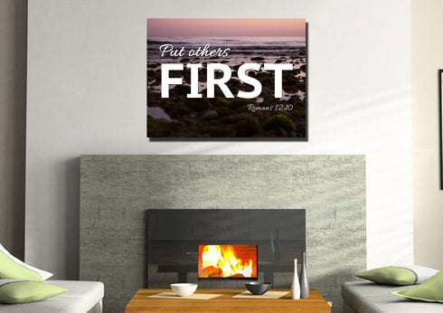 Romans 12:10 Put Others First Canvas Wall Art Print