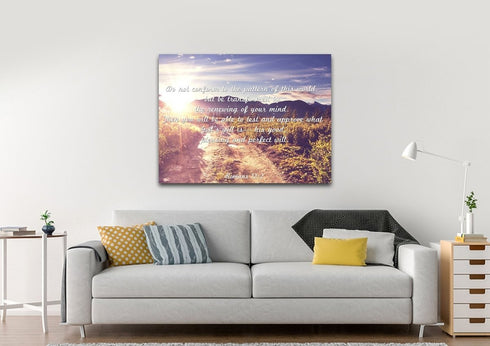 Romans 12:2 #1 NIV Do not conform to the pattern Bible Verse Wall Art Canvas