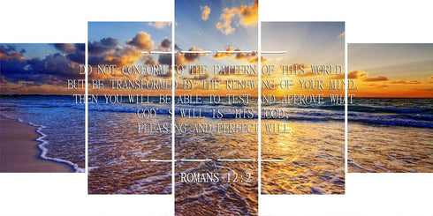 Romans 12:2 #10 NIV Do not conform to the pattern Bible Verse Wall Art Canvas