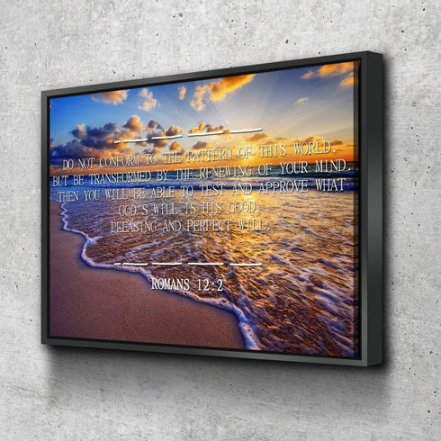 Romans 12:2 #10 NIV Do not conform to the pattern Bible Verse Wall Art Canvas