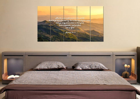 Romans 12:2 #2 KJV Do not World to the pattern Bible Verse Wall Art Canvas