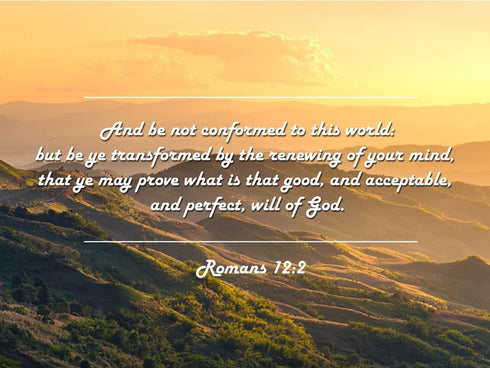 Romans 12:2 #2 KJV Do not World to the pattern Bible Verse Wall Art Canvas