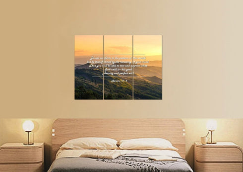 Romans 12:2 #2 KJV Do not World to the pattern Bible Verse Wall Art Canvas