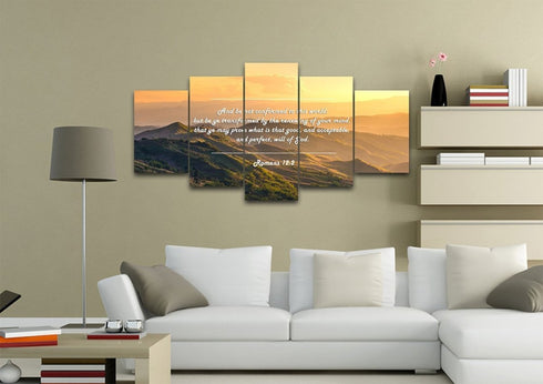 Romans 12:2 #2 KJV Do not World to the pattern Bible Verse Wall Art Canvas