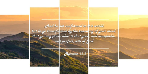 Romans 12:2 #2 KJV Do not World to the pattern Bible Verse Wall Art Canvas