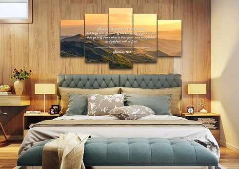 Romans 12:2 #2 KJV Do not World to the pattern Bible Verse Wall Art Canvas