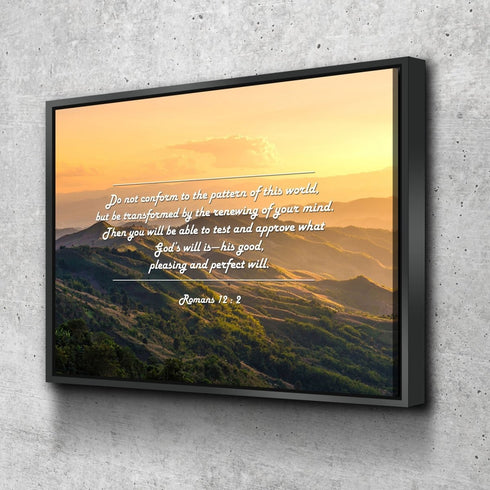 Romans 12:2 #2 NIV Do not conform to the pattern Bible Verse Wall Art Canvas