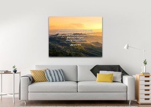 Romans 12:2 #2 NIV Do not conform to the pattern Bible Verse Wall Art Canvas