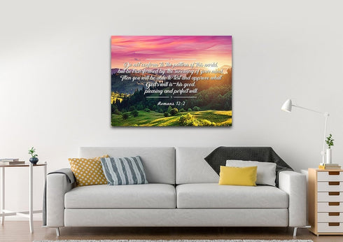 Romans 12:2 #3 NIV Do not conform to the pattern Bible Verse Wall Art Canvas