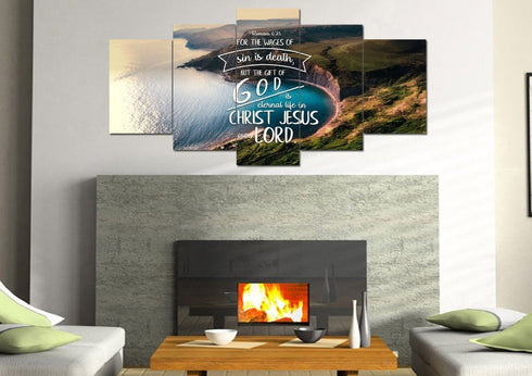 Romans 6:23 The Gift of God is Eternal Life Canvas Wall Art Print