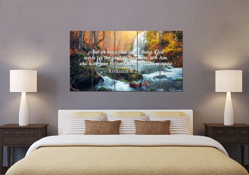 Romans 8:28 God works for the Good Canvas Wall Art Print