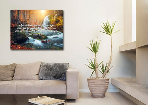 Romans 8:28 God works for the Good Canvas Wall Art Print