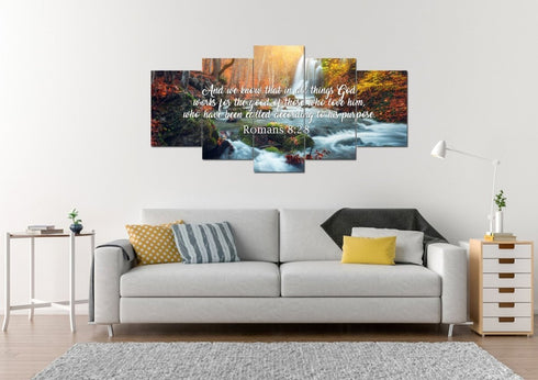 Romans 8:28 God works for the Good Canvas Wall Art Print