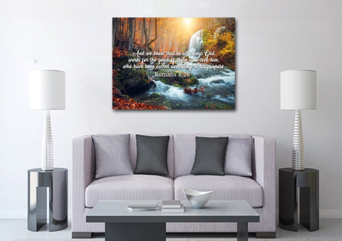 Romans 8:28 God works for the Good Canvas Wall Art Print