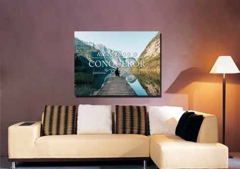 Romans 8:37 Canvas Wall Art Print - Christian Walls