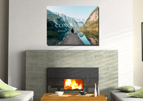 Romans 8:37 Canvas Wall Art Print - Christian Walls