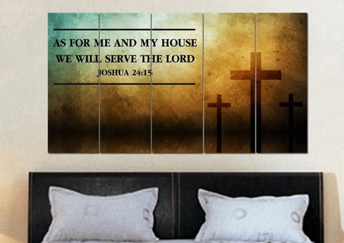 Rustic Crosses #7 As for Me and My House We will Serve the Lord Wall Art