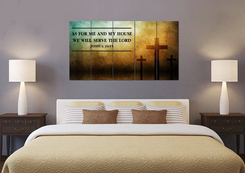 Rustic Crosses #7 As for Me and My House We will Serve the Lord Wall Art