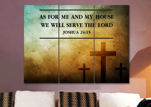 Rustic Crosses #7 As for Me and My House We will Serve the Lord Wall Art