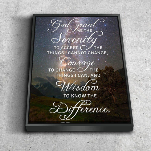 Serenity Prayer #3 'God Grant Me Serenity' Framed Canvas Print