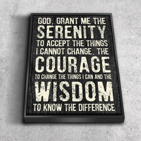 Serenity Prayer #5 'God Grant Me Serenity' Framed Canvas Print