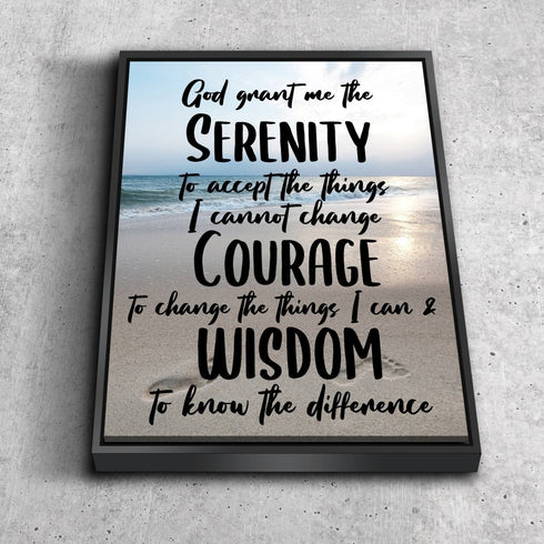 Serenity Prayer #8 'God Grant Me Serenity' Framed Canvas Print