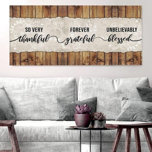 So Thankful & Blessed - Christian Signs for Home