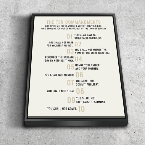 Staggered Numbered 10 Commandments #3 Wall Art