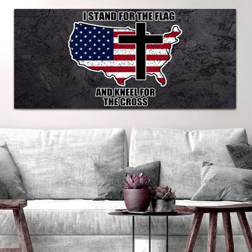 Stand for the Cross, Kneel for the Flag #12 American Flag Patriotic Wall Art