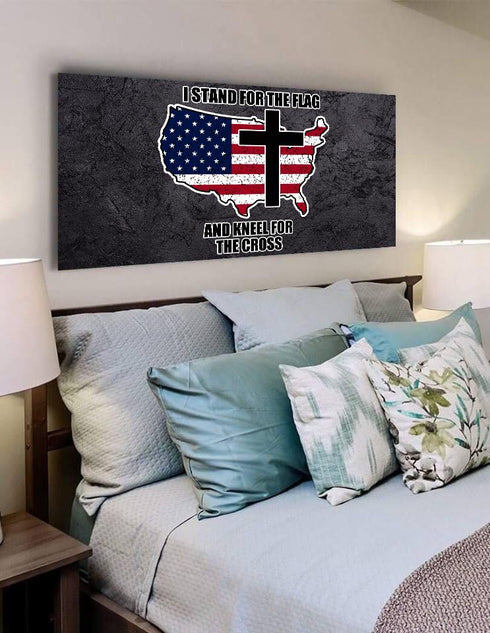 Stand for the Cross, Kneel for the Flag #12 American Flag Patriotic Wall Art