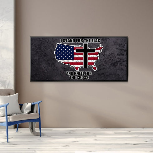 Stand for the Cross, Kneel for the Flag #12 American Flag Patriotic Wall Art