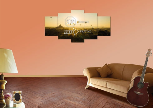 Stop Wishing, Start Praying Canvas Wall Art Print