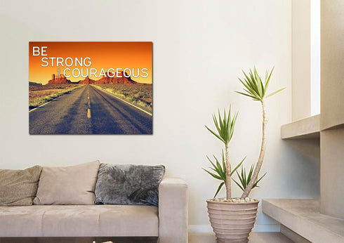 Sunset Journey #4 Joshua 1:9 Be Strong and Courageous Wall Art