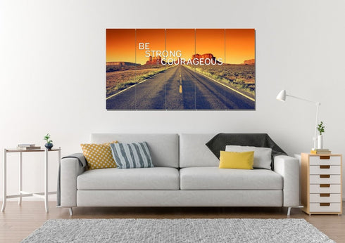 Sunset Journey #4 Joshua 1:9 Be Strong and Courageous Wall Art