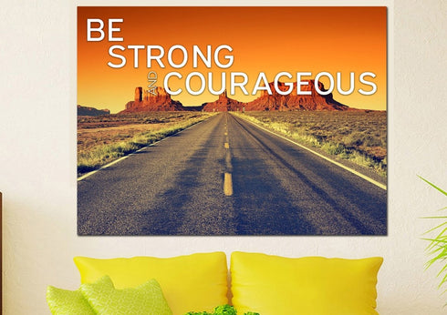 Sunset Journey #4 Joshua 1:9 Be Strong and Courageous Wall Art