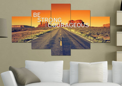 Sunset Journey #4 Joshua 1:9 Be Strong and Courageous Wall Art