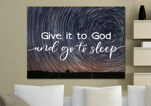 Swirly Stars #6 Give it to God and Go to Sleep Sign, Wall Art & Decor