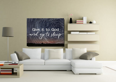 Swirly Stars #6 Give it to God and Go to Sleep Sign, Wall Art & Decor