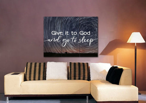 Swirly Stars #6 Give it to God and Go to Sleep Sign, Wall Art & Decor