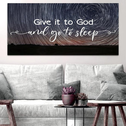 Swirly Stars #6 Give it to God and Go to Sleep Sign, Wall Art & Decor