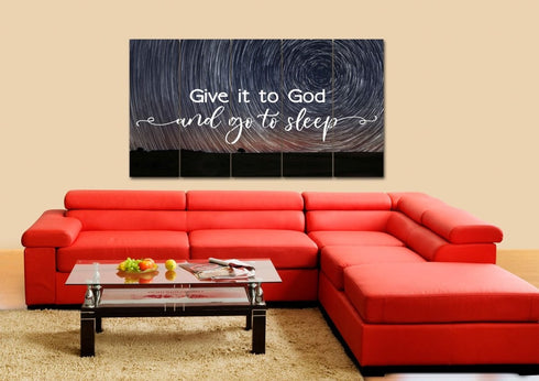 Swirly Stars #6 Give it to God and Go to Sleep Sign, Wall Art & Decor