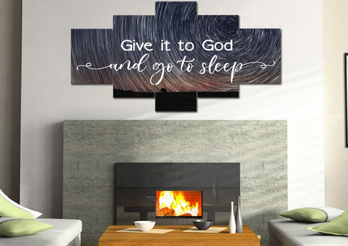 Swirly Stars #6 Give it to God and Go to Sleep Sign, Wall Art & Decor