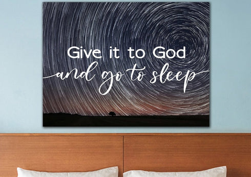 Swirly Stars #6 Give it to God and Go to Sleep Sign, Wall Art & Decor