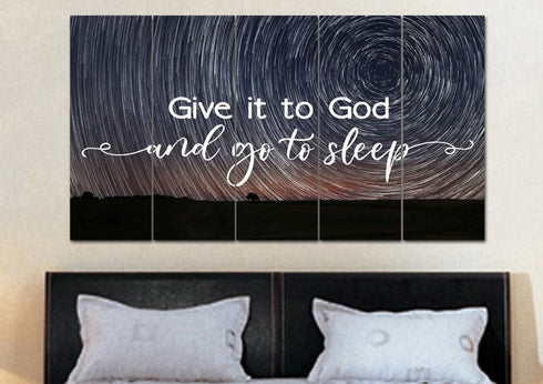 Swirly Stars #6 Give it to God and Go to Sleep Sign, Wall Art & Decor