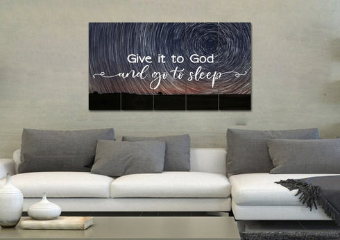 Swirly Stars #6 Give it to God and Go to Sleep Sign, Wall Art & Decor
