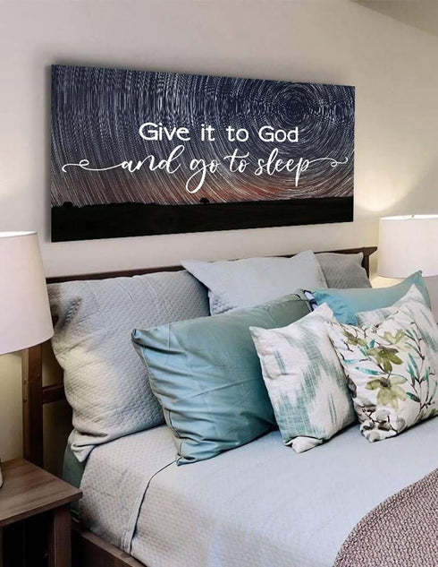 Swirly Stars #6 Give it to God and Go to Sleep Sign, Wall Art & Decor