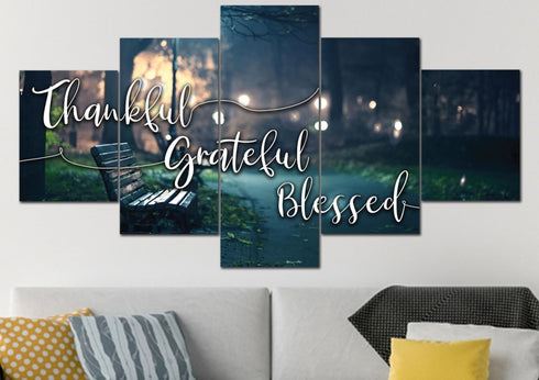 The Bench #4 Thankful, Grateful & Blessed Wall Decor