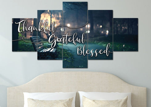 The Bench #4 Thankful, Grateful & Blessed Wall Decor